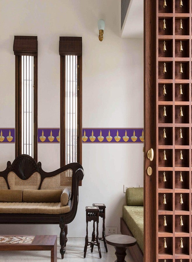 WallDesign شريط ورق جدران WallDesign - تصميم فني مستوحى من ديبا رانجولي - لتزيين الحمام والمطبخ وغرفة المعيشة - لفة 3 بوصات × 10 أقدام - ملصق PVC لامع مقاوم للماء - Image 4